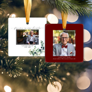 Eucalyptus Memorial Pic Square Ornament - 2 Photos