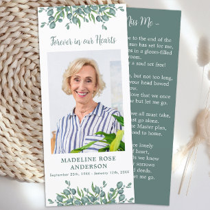 Eucalyptus Memorial Poem Funeral Prayer Card Photo