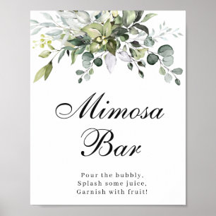 Eucalyptus Mimosa Bar Poster Sign