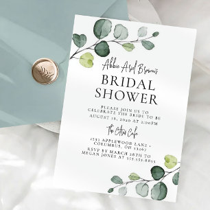 Eucalyptus Minimal Bridal Shower Invitation