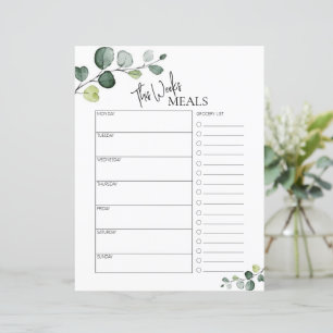 Eucalyptus Minimal Script Text Weekly Meal Planner