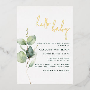 Eucalyptus Minimalist Botanical Girl Baby Shower