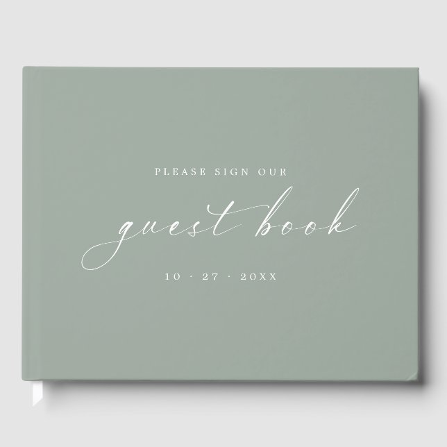 Eucalyptus Minimalist Guestbook for Weddings (Front)