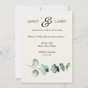 Eucalyptus Minimalist Wedding Invitation