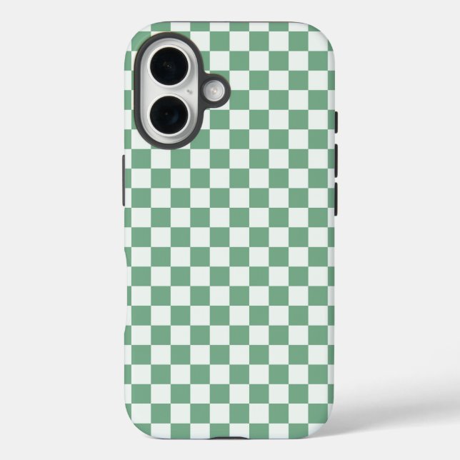 Eucalyptus mist checkerboard pattern Case-Mate iPhone case (Back)