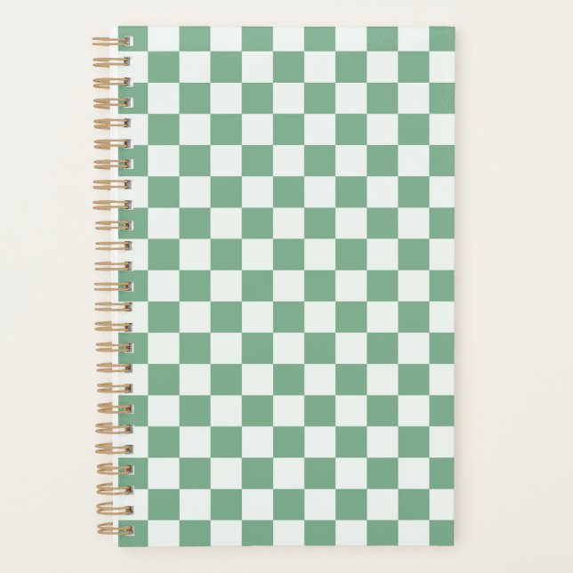 Eucalyptus mist checkerboard pattern planner (Front)