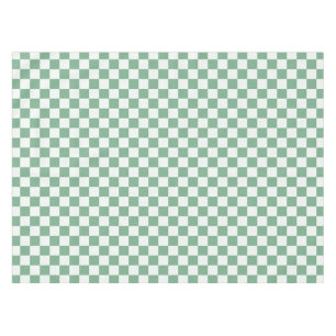 Eucalyptus mist chequerboard pattern tablecloth