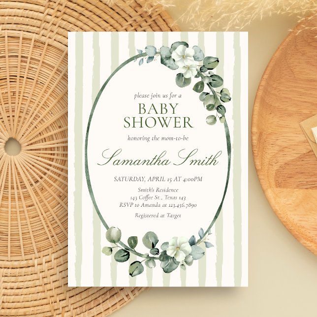 Eucalyptus Modern Baby Shower Invitation (Creator Uploaded)
