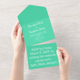 Eucalyptus Modern Irish St Patrick's Day Wedding All In One Invitation