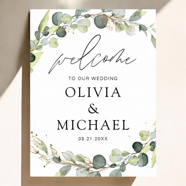 Eucalyptus Modern Script Wedding Welcome Elegant F Poster (Creator Uploaded)