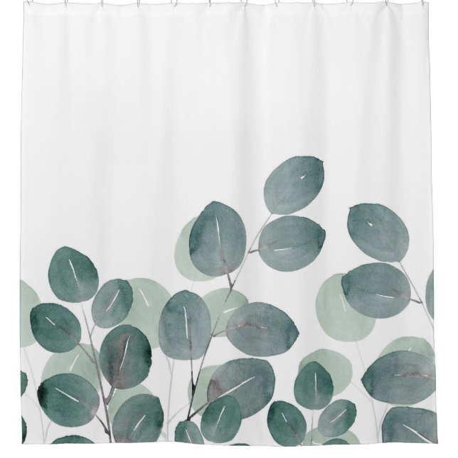 Eucalyptus Modern Shower Curtain (Front)