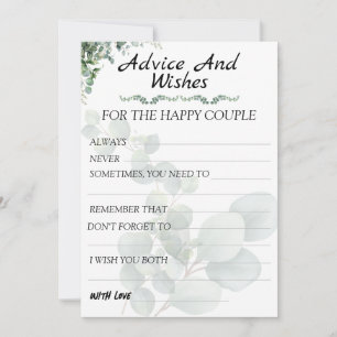 Eucalyptus Modern  Wedding Advice and Wishes