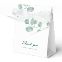 Eucalyptus Modern Wedding Favour Gift Box Thank Yo