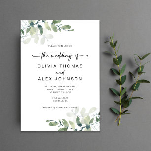 Eucalyptus Modern Wedding Invitation