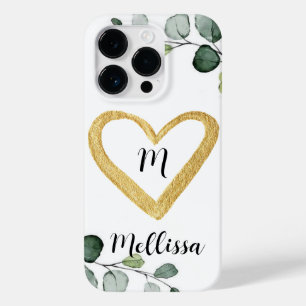 Eucalyptus Monogramed iPhone 14 Pro Case