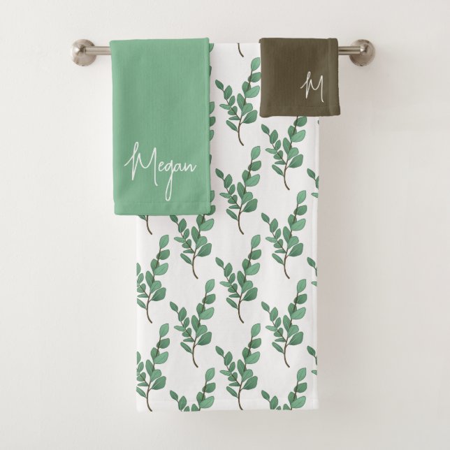Eucalyptus Monogrammed Towel Set (Insitu)
