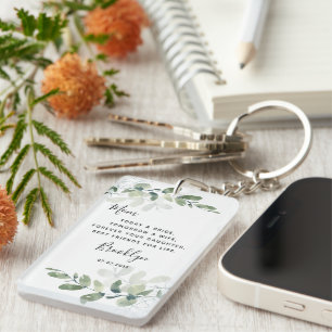 Eucalyptus Mother of the Bride Wedding Gift Key Ring