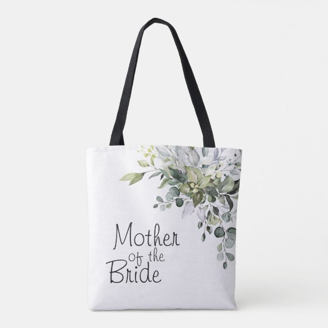 Eucalyptus Mother of the Bride Wedding Tote Bag (Back)