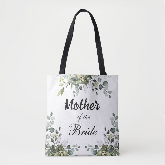 Eucalyptus Mother of the Bride Wedding Tote Bag (Front)