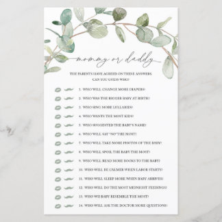 Eucalyptus Mummy or Daddy Game