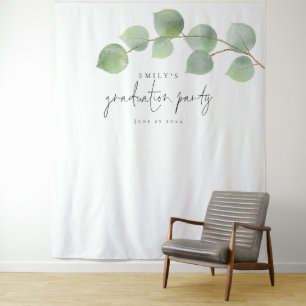 Eucalyptus Name Graduation Party Photo Backdrop Tapestry