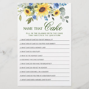 Eucalyptus Name That Cake Bridal Shower Game