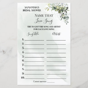 Eucalyptus Name that song shower bilingual game