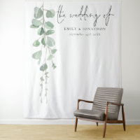 Eucalyptus Names Date Wedding Photo Background