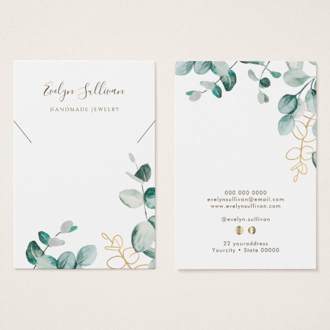 Eucalyptus necklace display card (Front & Back)