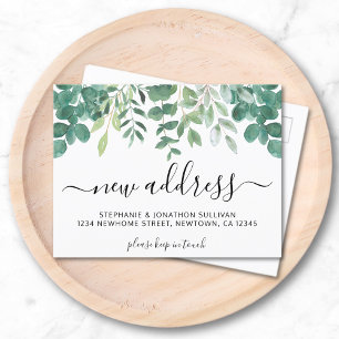 Eucalyptus New Address Moving Announcement Postcard