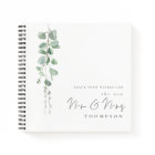 Eucalyptus New Mr Mrs Name Wedding Guest Book