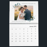 Eucalyptus Newlywed Wedding Photography Collage Calendar<br><div class="desc">Simple Minimalist Eucalyptus Frame Wedding Monogrammed Calendar with photo collage. Perfect for your spring or summer garden or outdoor themed wedding theme. In a soft subtle muted colour palette of teal aqua greens, pastel mint, dusty blue greys, and simple classic white. The elegant fonts can be changed by customising further....</div>