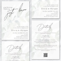 Eucalyptus Nothing Fancy Just Love Script Wedding