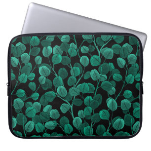 Eucalyptus on black laptop sleeve