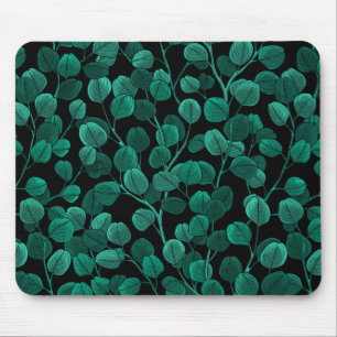 Eucalyptus on black mouse mat