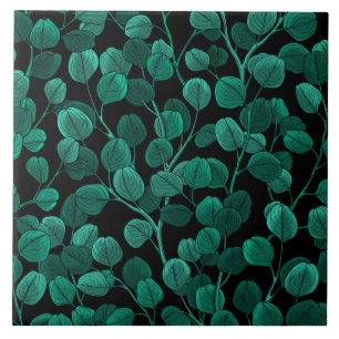 Eucalyptus on black tile