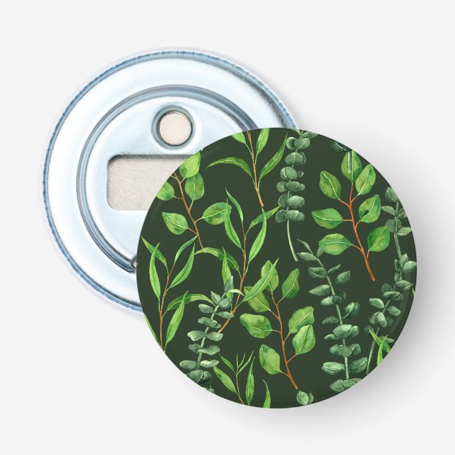 Eucalyptus  on dark green bottle opener (Front)