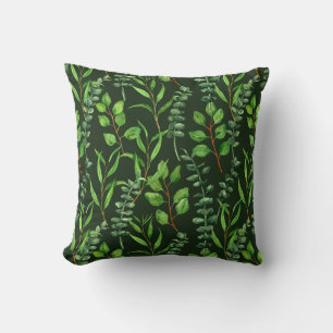 Eucalyptus  on dark green cushion