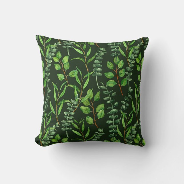 Eucalyptus  on dark green cushion (Front)