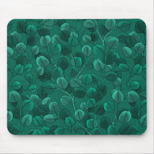 Eucalyptus on green mouse mat