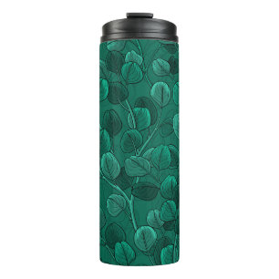 Eucalyptus on green thermal tumbler