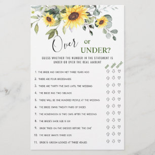 Eucalyptus Over Or Under Bridal Shower Game