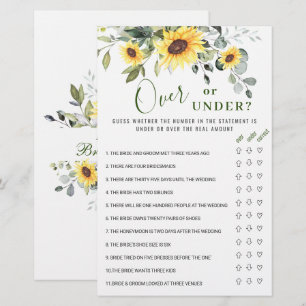 Eucalyptus Over Or Under Bridal Shower Game