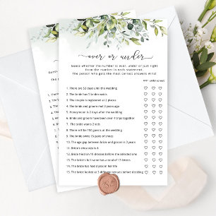 Eucalyptus over or under bridal shower game