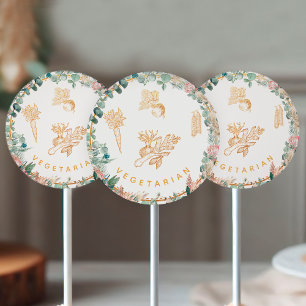 Eucalyptus Pampas Proteas Vegetarian Meal Choice  Classic Round Sticker