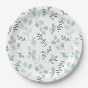 Eucalyptus Party or Shower Plates Mint