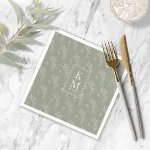 Eucalyptus Pattern Green ID901 Napkin