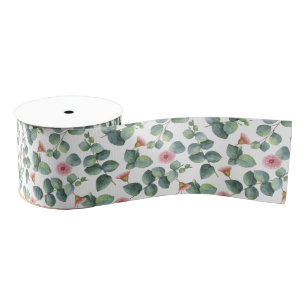 Eucalyptus pattern grosgrain ribbon