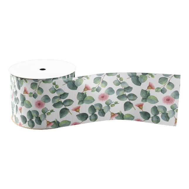 Eucalyptus pattern grosgrain ribbon (Spool)