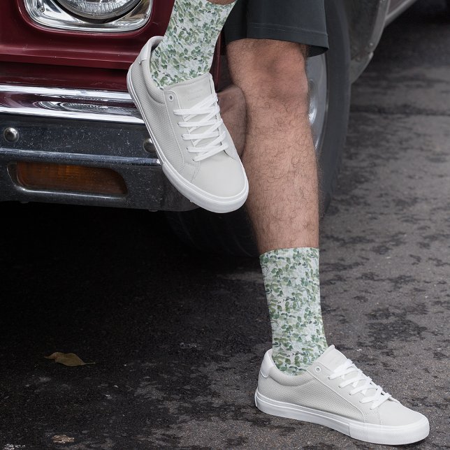 Eucalyptus Pattern Wedding Groom Socks (Creator Uploaded)